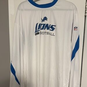 NFL Lions White and Blue Long Sleeve Shirt